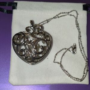 Silver Heart Pendant Necklace